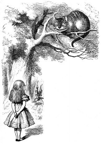 Cheshire-Cat grinning at Alice